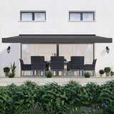 3.0M Deluxe Wireless Full Cassette Electric Awning With Lights (Charcoal Cassette) | Charcoal