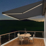 3.0M Deluxe Wireless Full Cassette Electric Awning With Lights (Charcoal Cassette) | Charcoal