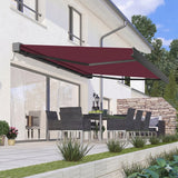 3.5M Deluxe Wireless Full Cassette Electric Awning With Lights (Charcoal Cassette) | Burgundy