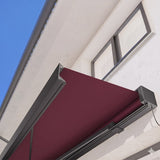 3.5M Deluxe Wireless Full Cassette Electric Awning With Lights (Charcoal Cassette) | Burgundy