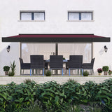 3.5M Deluxe Wireless Full Cassette Electric Awning With Lights (Charcoal Cassette) | Burgundy