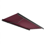 3.5M Deluxe Wireless Full Cassette Electric Awning With Lights (Charcoal Cassette) | Burgundy