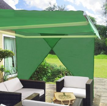 2.27m Set of 2 Right Angle Triangle Green Side Shades for Awning