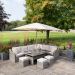 Luxury 9 Seater Garden Sofa Set with Rectangular Rising Table and Footstools in Stone Rattan by Primrose Living