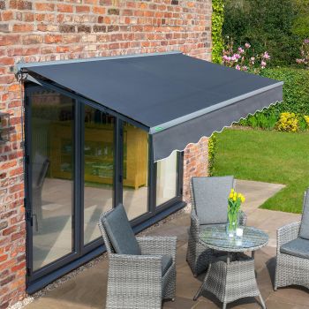 4m Half Cassette Electric Charcoal Awning (Charcoal Cassette)