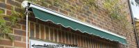3.0m Half Cassette Manual Awning, Green and White Even Stripe