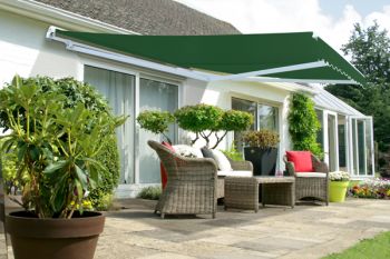 4.0m Half Cassette Electric Awning, Plain Green (4.0m Projection)