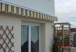 Half Cassette 3.5m Yellow and Grey Stripe Awning