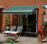 1.5m Standard Manual Awning, Green and White